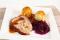 Rolled roast with side dishes Royalty Free Stock Photo