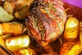 Rolled Roast lamb joint Royalty Free Stock Photo
