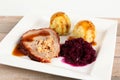 Rolled roast with side dishes Royalty Free Stock Photo
