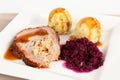 Rolled roast with side dishes Royalty Free Stock Photo
