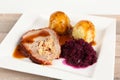 Rolled roast with side dishes Royalty Free Stock Photo