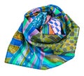 Rolled scarf painted in batik technique isolated Royalty Free Stock Photo