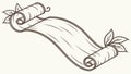 Rolled Scroll with Leaves, Elegant Parchment Banner vector design Generative AI Royalty Free Stock Photo