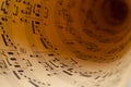 Rolled Sheet Music Royalty Free Stock Photo