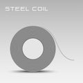 Rolled steel coil, steel straps in side view, Steel plate metal sheet industry, flat icon vector