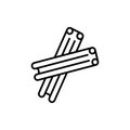 Rolled sticks of cinnamon icon. Seasoning vector illustration. Isolated contour of orthopedics diseases on white
