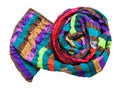 Rolled stitched patchwork scarf isolated Royalty Free Stock Photo
