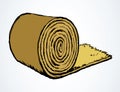 Rolled straw roll. Vector drawing Royalty Free Stock Photo