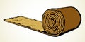 Rolled straw roll. Vector drawing Royalty Free Stock Photo