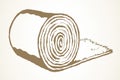 Rolled straw roll. Vector drawing Royalty Free Stock Photo