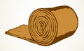 Rolled straw roll. Vector drawing Royalty Free Stock Photo