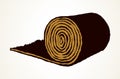 Rolled straw roll. Vector drawing Royalty Free Stock Photo