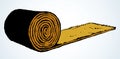 Rolled straw roll. Vector drawing Royalty Free Stock Photo