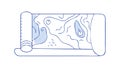 Rolled Topographic Map or Ancient Scroll Vector, vector design Generative AI Royalty Free Stock Photo