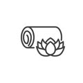 Rolled towel and flower line icon