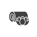 Rolled towel and flower vector icon