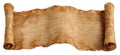 Aged Papyrus Scroll Banner on White Background Royalty Free Stock Photo