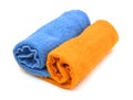 Rolled up colorful towels on white Royalty Free Stock Photo