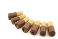 Rolled up crispy chocolate wafers Royalty Free Stock Photo