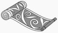 Rolled Up Decorative Scroll with Tribal Patterns, vector design Generative AI Royalty Free Stock Photo