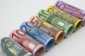 Rolled up Euro bills Royalty Free Stock Photo