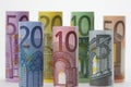 Rolled up Euro bills Royalty Free Stock Photo