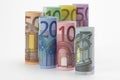 Rolled up Euro bills Royalty Free Stock Photo