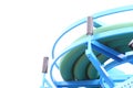 Rolled up of gree plastic hose Royalty Free Stock Photo