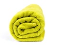 Rolled up green towel