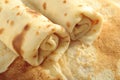 Rolled-up pancakes Royalty Free Stock Photo