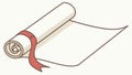 A rolled-up parchment scroll for a special message. vector design Generative AI Royalty Free Stock Photo