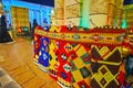 Rolled up rugs in carpet store of Global Village Dubai, UAE Royalty Free Stock Photo