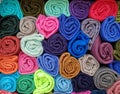 Colorful Rolled T-shirts Royalty Free Stock Photo