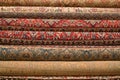 Rolled-up turkish or persian carpets Royalty Free Stock Photo