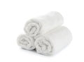 Rolled up white beach towel Royalty Free Stock Photo