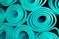 Rolled yoga mats