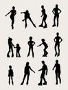 Roller Activity and Sport Silhouettes
