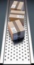 Roller Ball Conveyor With Boxes