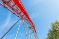 Red roller coaster against the sky Royalty Free Stock Photo