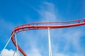 Red roller coaster against the sky Royalty Free Stock Photo