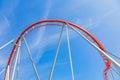 Red roller coaster against the sky Royalty Free Stock Photo