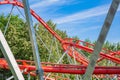 Red roller coaster against the sky Royalty Free Stock Photo