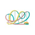 Roller coaster, amusement park element vector Illustration on a white background Royalty Free Stock Photo