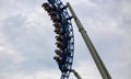 Roller coaster amusement park facilities close-up Royalty Free Stock Photo