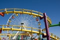 Roller coaster and big wheel Royalty Free Stock Photo