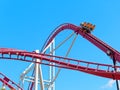 Roller coaster car going upward full speed Royalty Free Stock Photo
