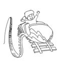 Roller coaster coloring page Royalty Free Stock Photo