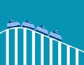 Roller coaster economy. Concept business vector illustration. Flat character design