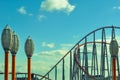 A roller coaster in an amusement park Royalty Free Stock Photo