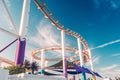 Roller coaster in famous Pacific Park on a pier of Santa Monica Royalty Free Stock Photo